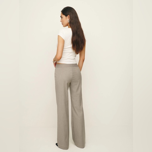 Reformation low rise Cherie Pant ‘Shitake Stripe’ size 10 - Picture 4 of 6